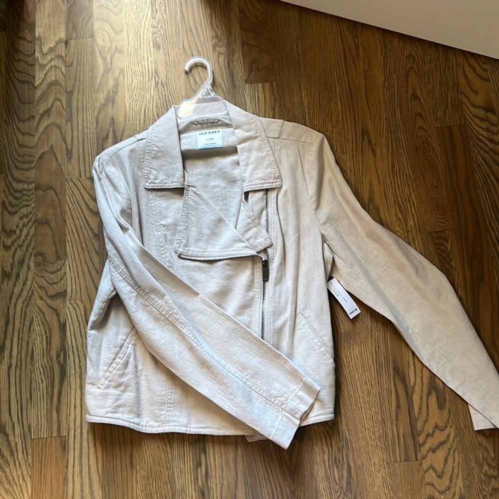 Tan linen jacket from Okd Navy.  NWT